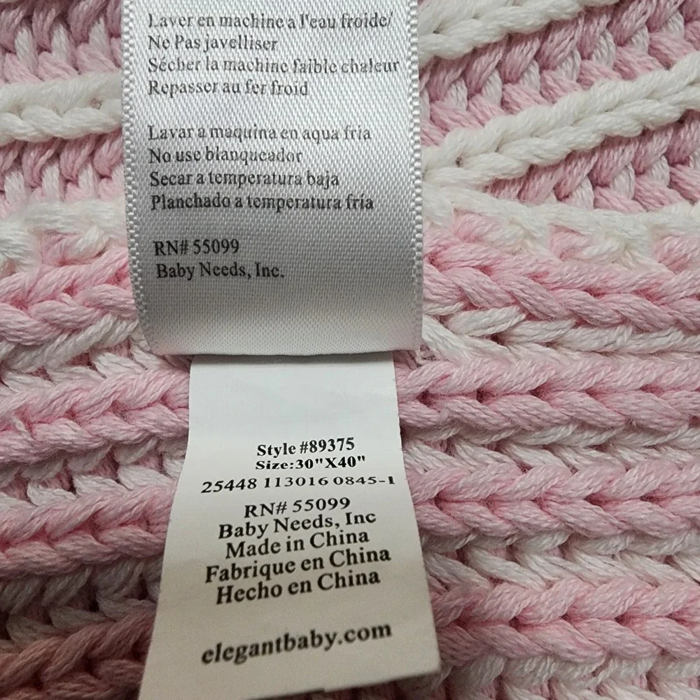 Elegant Baby Pink And White Crochet Baby Blanket